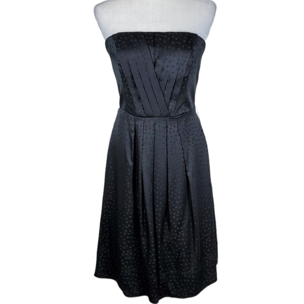 WHBM Dotted Silk Strapless Cocktail Dress